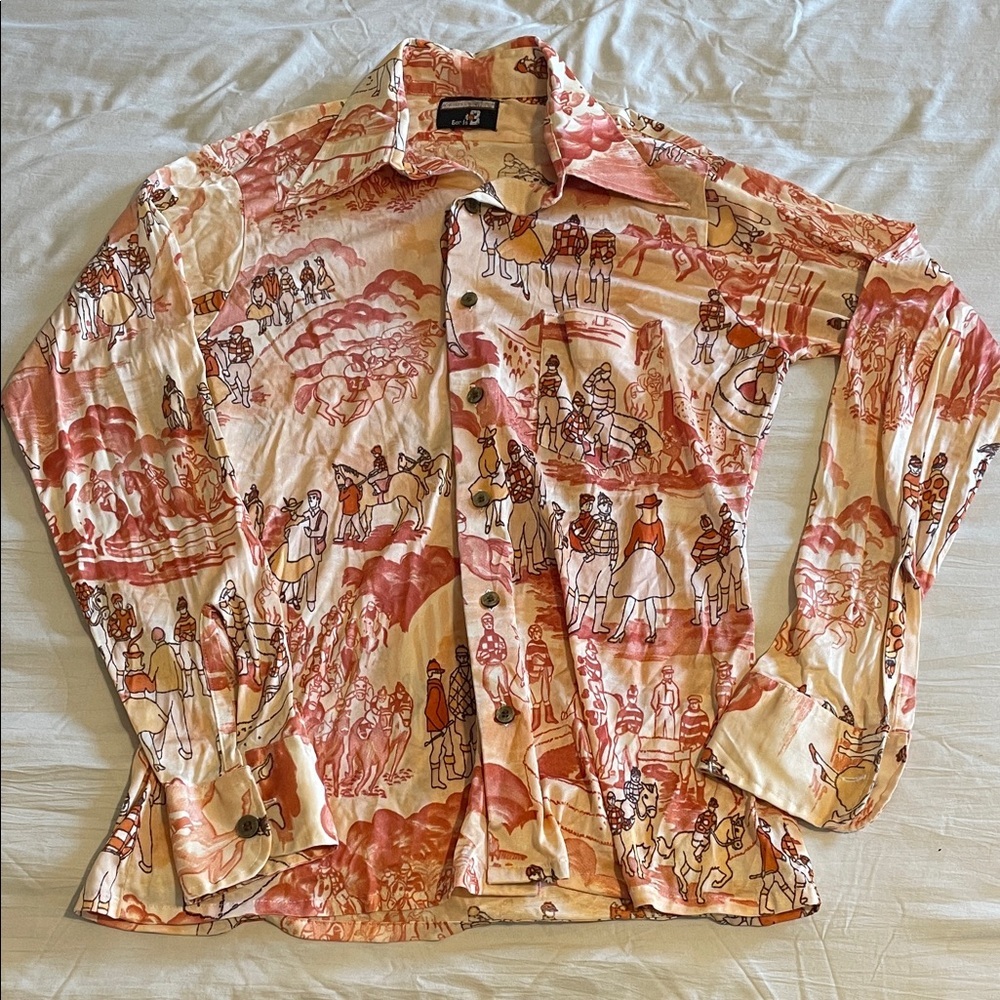 Vintage Graphic Print Disco Shirt 70’s